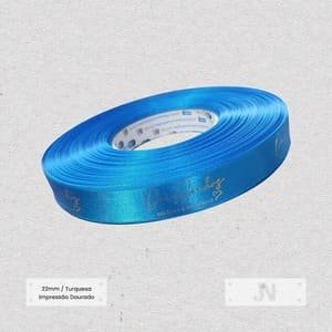 Fita de Cetim Personalizada Azul